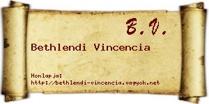 Bethlendi Vincencia névjegykártya